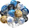 Graduation Blue and Gold Balloons 2025 - Grad Latex Confetti Balloons with Congrats Grad Foil Balloons for Graduation Party Decorations Supplies, 60Pcs